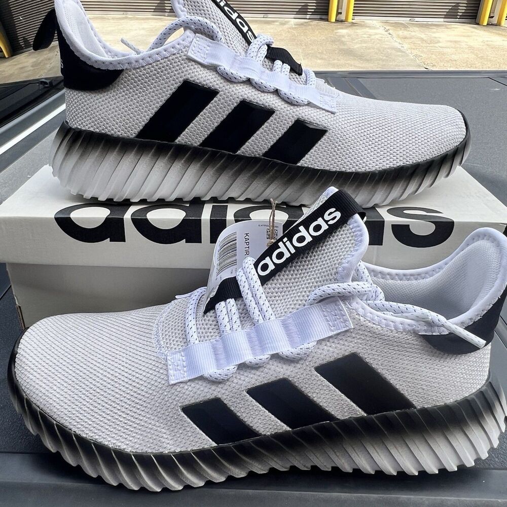 Adidas Kaptir Men's Size 11 White Black Running Shoes IE6624 New